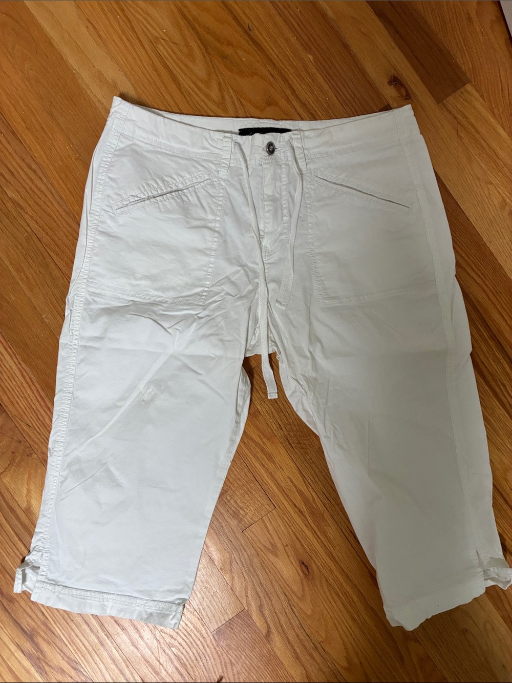 Calvin Klein Jeans White Women's Capris Drawstring Waist